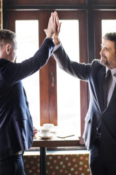 sales recruiters high-five